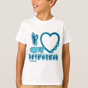 T-shirt Bébé ajustement J'aime mon petit ami en BLUE