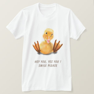 T-shirt bébé amusant avec canard jouant - Texte pe
