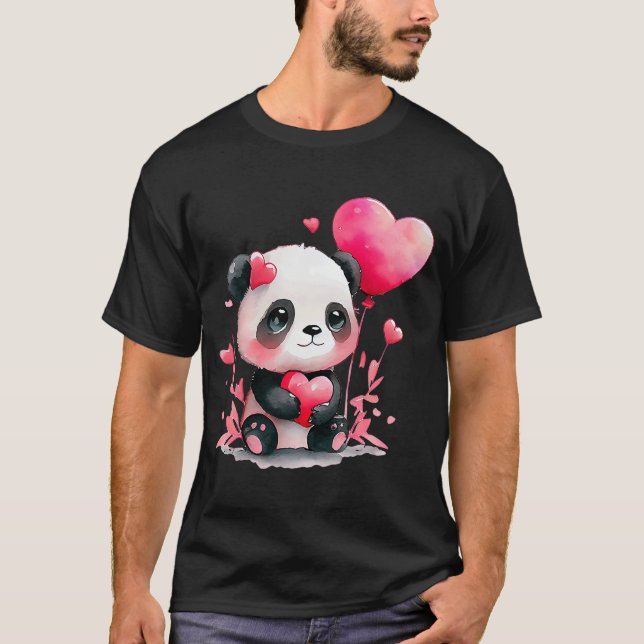 T-shirt Bébé Animal Saint Valentin's Day Animal Panda (Devant)