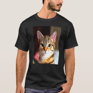 T-shirt Bébé Artistique Face Jaune Brown Tabby Chat Po