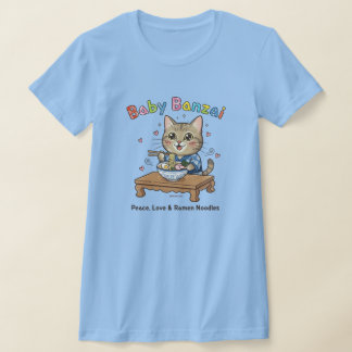 T-shirt Bébé Banzai Kat Paix, Amour & Ramen Noodles