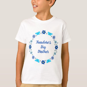 T-shirt Bébé bleu Papillons et fleurs Big Brother