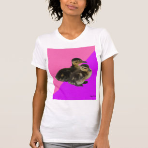 T-shirt Bébé Canards sur framboise rose et sorbet pourpre