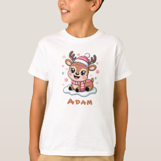 T-shirt Bébé cerf rennes de dessin animé adorable fête de