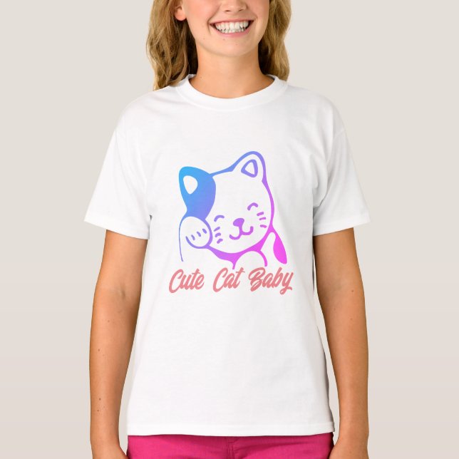 T-shirt Bébé chaton mignon (Devant)