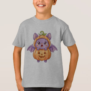 T-shirt Bébé chauve-souris mignon en costume de citrouille