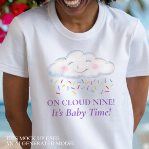 T-shirt Bébé Cloud Nine shower aquarelle future maman