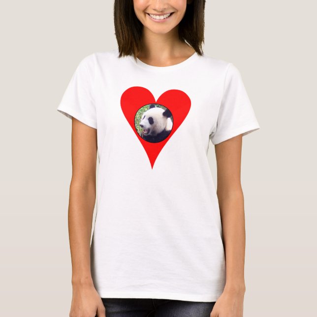 T-shirt bébé de dames de pandas du coeur i - poupée (Devant)
