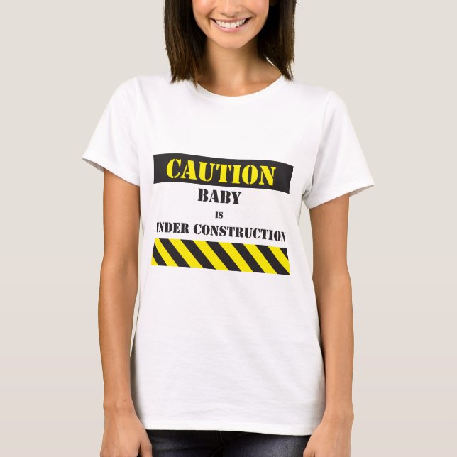 T-shirt Bébé de précaution en construction (Devant)