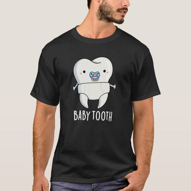 T-shirt Bébé Dent Dents Amusants Jeu de dents BG foncé (Devant)