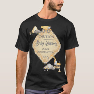 T-shirt Bébé en construction Camion Camion Baby shower