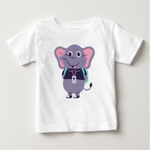 T-Shirt bébé en jersey fin avec éléphant imprimé