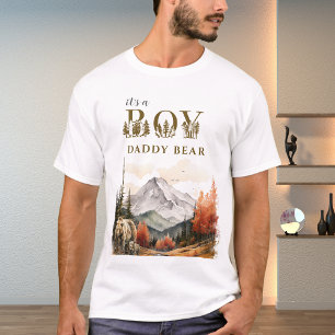 T-shirt Bébé forêt aquarelle blanche Shower pour Papa