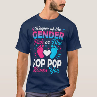 T-shirt Bébé Genre Révéler Douche Rose Ou Bleu Pop Pop Lov