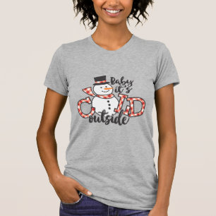 T-shirt Bébé il fait froid dehors Noël de Snowman
