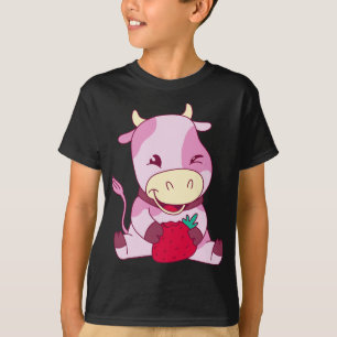 T-shirt Bébé Lait Vache Aime les fraises Bétail éleveur de