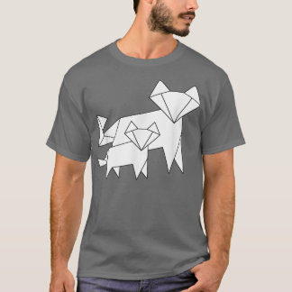 T-shirt Bébé mère au look cool pour origami mignon blanc