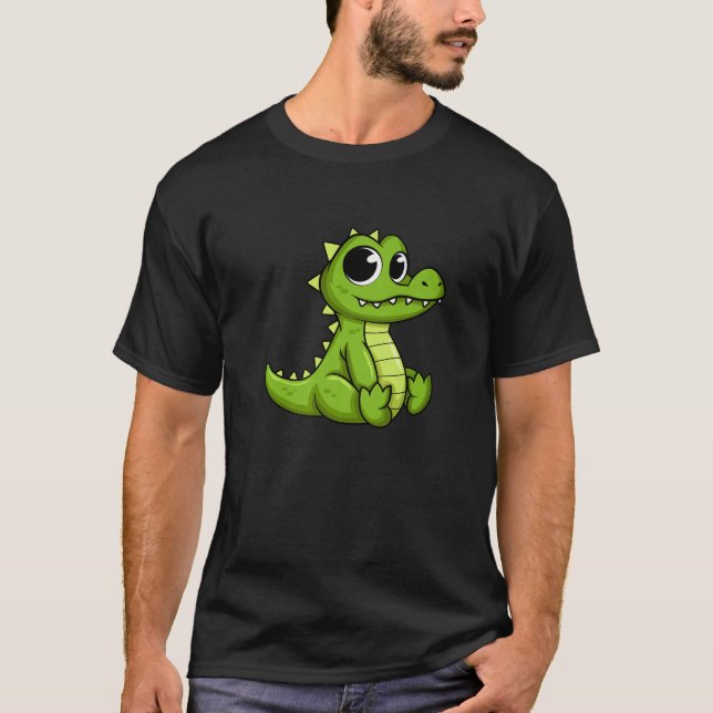 T-shirt Bébé mignon Crocodile Gator Amoureux des animaux C (Devant)