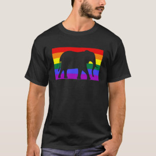 T-shirt Bébé mignon éléphant amour LGBTQ Gay pride drapeau