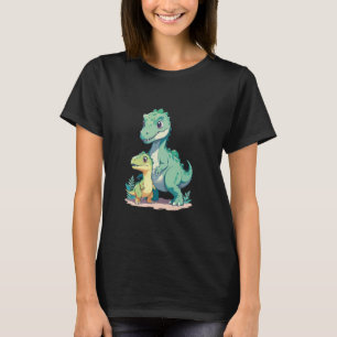 T-shirt Bébé mignon et Dinosaure Adulte Graphique pour Din