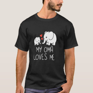 T-shirt Bébé Mignon & Grand-mère Ma Oma M'aime Éléphant