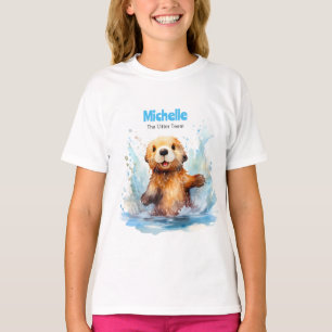 T-shirt Bébé mignon loupe de mer dans des éclaboussures d'