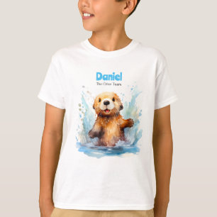 T-shirt Bébé mignon loupe de mer dans des éclaboussures d'