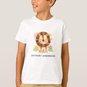 T-shirt Bébé mignon Petit Lion Avec Nom