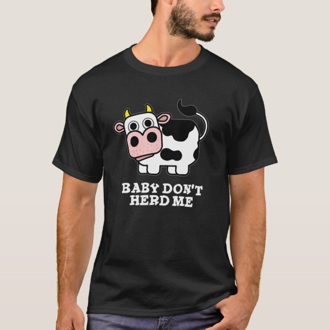 T-shirt Bébé Ne m'encombre pas Funny Cow Pun Dark BG (Devant)