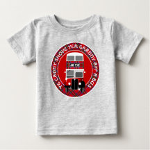 T-Shirt bébé personnalisé bus tartan vintage