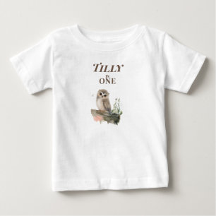 T-Shirt bébé pour 1er anniversaire avec une chouet