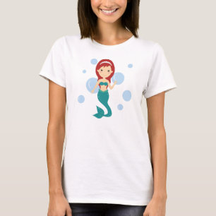 T-shirt Bébé princesse de sirène sous l'eau mignon dessin