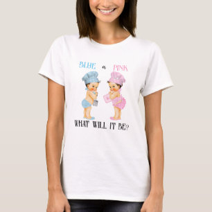 T-shirt Bébé Q Chef Bébés Genre Révéler bleu ou rose