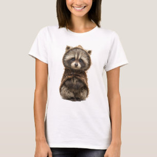 T-shirt Bébé Raton Laveur Adorable dans une Cape à Capucho