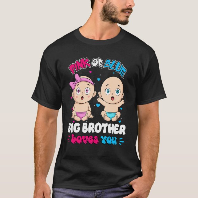 T-shirt Bébé rose Ou Bleu Big Brother Aime Votre Bébé Show (Devant)