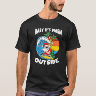 T-shirt Bébé son chaud dehors Surf Père Noël Noël en J