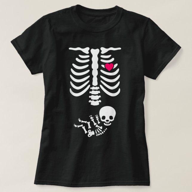T-shirt Bébé Squelette Grossesse Faire-part rayons X Funny (Design devant)