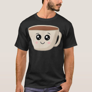 T-shirt Bébé tasse à café avec de mignons yeux de googly 