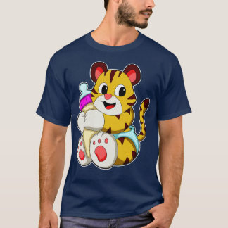 T-shirt Bébé tigre avec bouteille
