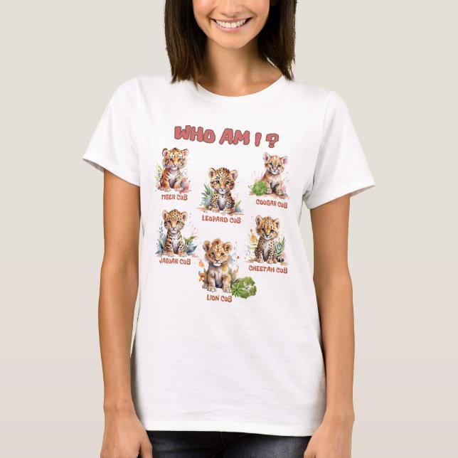 T-shirt Bébés animaux sauvages chats mignons Bébés Bébés Q (Devant)