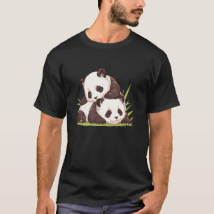 T-shirt Bébés pandas jouant Ours panda japonais