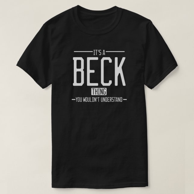T-shirt Beck drôle nom de famille drôle de famille (Design devant)