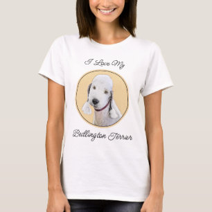 T-shirt Bedlington Terrier Peinture - Art Chien original