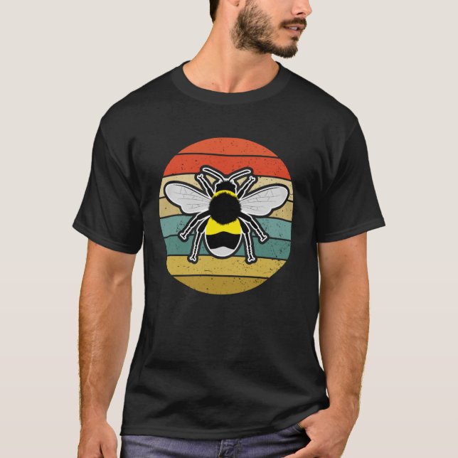 T-shirt bee bumblebee insecte animal amour rétro (Devant)