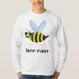 T-shirt Bee caractère avec mustache lunettes de soleil Bee