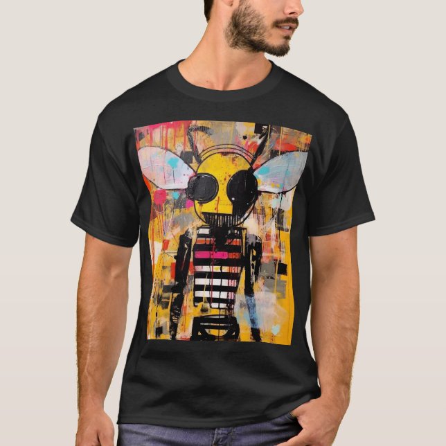 T-shirt Bee Character Art Grunge Pop Art Insect Hybrid  (Devant)