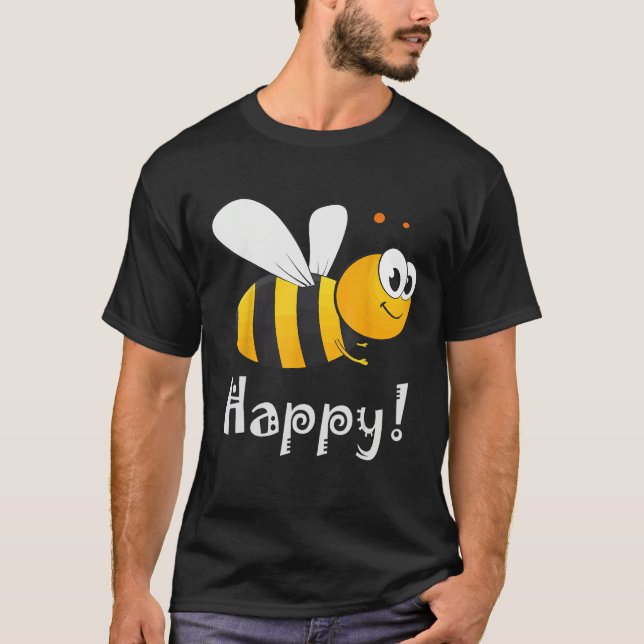 T-shirt Bee Happy Bee Bright (Devant)