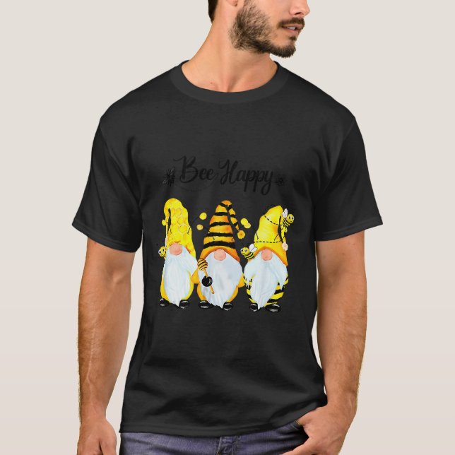 T-shirt Bee Happy Bee Gnome Spring  (Devant)