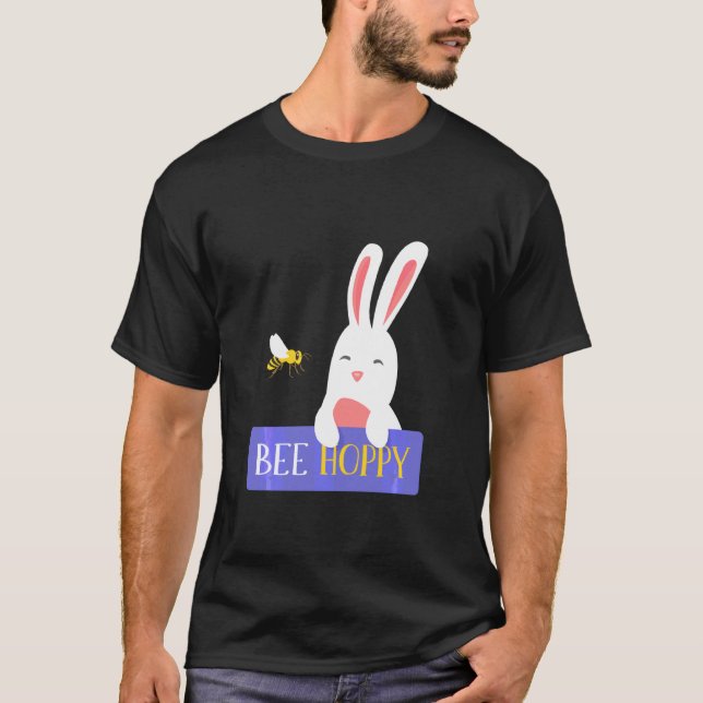 T-shirt Bee Hoppy Funny Animaux Bestfriends Bunny Hopper B (Devant)
