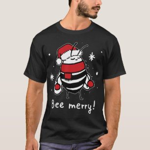 T-shirt Bee Joyeux Noël - abeille porte un chapeau santa N